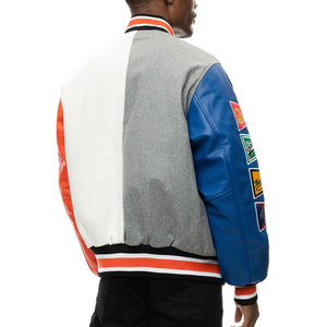 100% vestes universitaires brodées pour hommes de haute qualité avec manches en cuir col montant et motif de lettres pour l'hiver - Product Image 4