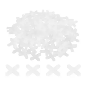 ที่กั้นระยะกระเบื้องรูปกากบาทสีขาวแบบทันสมัย400ชิ้น4มม. 5/32อุปกรณ์เสริมพลาสติกปรับระดับความหนา1.5มม. สำหรับกระเบื้องผนังและพื้น - Product Image 1