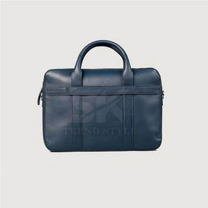 Sacoche pour ordinateur portable en cuir véritable de haute qualité, couleur unie, pour hommes, travail de bureau - Product Image 2