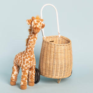 Cesta de mimbre con ruedas para niños pequeños, cesta de almacenamiento hecha a mano - Product Image 2