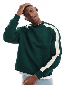 Sweat-shirt surdimensionné en coton de grande qualité pour hommes, sweat-shirt en éponge française, col ras du cou, épaules tombantes, streetwear, sweats à capuche - Product Image 1