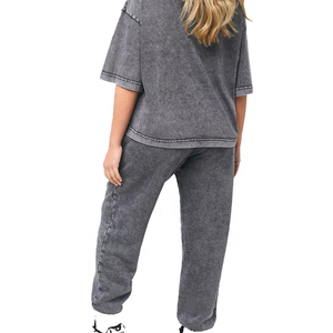 Vintage Acid Wash Jogger Pants for <b>Women</b> Lightweight Custom Logo <b>Fleece</b> <b>Trousers</b> Trending Streetwear Hip Hop Casual Wholesale - Product Image 6