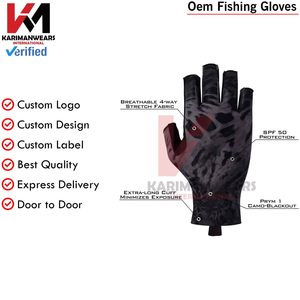 Gants de pêche en gros, ajustement confortable, paume antidérapante, pour une utilisation longue durée en pêche en plein air - Product Image 4