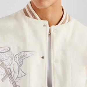 Wholesale Custom Logo Men's High Wool Body Wool Sleeves Varsity <b>Jacket</b> Men's Letterman College Baseball Bomber Winter <b>Jackets</b> - Product Image 4