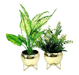 Maceta de oro de Metal decorativa vendedora caliente, maceta de alta calidad estándar para jardín, hogar y restaurantes, uso a bajo precio - Product Image 5