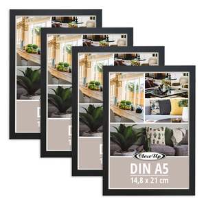 Posterrahmen 14,8 X 21 cm 4erSet (DIN A5) <b>Photo</b> <b>Frame</b> with Glass Front Wood Decor in Black for Home Decoration <b>Photos</b> Size <b>A2</b> - Product Image 1