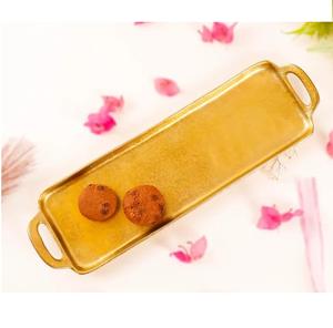Top Trending Gold Plated Metal Server Tray <b>Wedding</b> Party Decorating Catering for Fast Food Chocolate Server Tray - Product Image 1