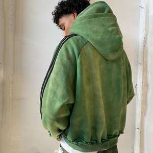 Custom Vintage Acid Wash Reverse <b>Stitch</b> Double Hood <b>Tracksuit</b> 100% Cotton Fleece Oversized HeavyCotton Custom Basic - Product Image 5