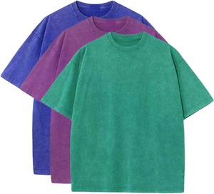 Camisetas Básicas para Hombre al por Mayor, Talla Grande, Hombros Caídos, Tela de Felpa de Poliéster/Algodón, Ligeras, Ecológicas, 220 Gramos - Product Image 3