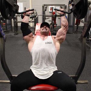 Camiseta sin mangas personalizada para hombre, camiseta interior sólida de algodón transpirable 100%, tejido de punto ajustado informal - Product Image 3