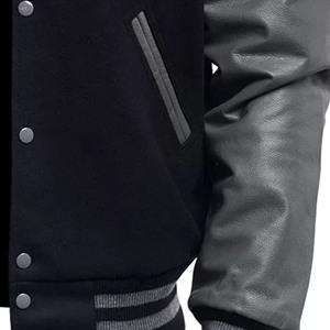 2025 nuevos hombres personalizados de lana cuerpo mangas de cuero parches bordados Varsity hombres chaqueta Letterman CollegeBaseballjacket para hombres - Product Image 4