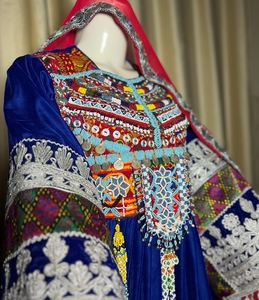 Vestido kuchi vintage étnico tribal, vestido Kuchi tradicional de fiesta Kuchi afgano/Pakistán multicolor vestido Kochi 3094 - Product Image 5