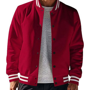 แจ็คเก็ตโพลีเอสเตอร์สีแดงใส่ได้ทั้งชายและหญิงกระดุมปกคอตั้งกระดุมสีดำตัดเย็บด้วยโพลีเอสเตอร์ - Product Image 3