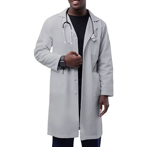 Customized Color & Logo Men's 100% Cotton Medical Lab Coat with Needle Detection and Seamless Fusing Wholesale Price - Product Image 1