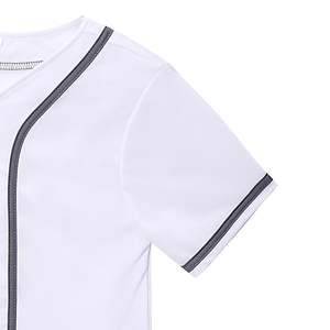 Camiseta de béisbol abotonada UNISEX de poliéster con diseño personalizado para hombre, camiseta blanca en blanco para ropa deportiva, opción de talla grande Unisex - Product Image 5