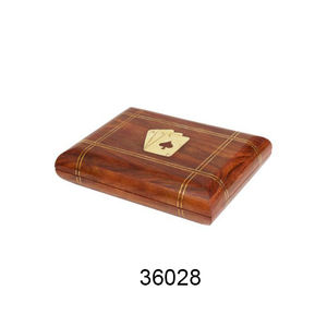 Nouvelle boîte de cartes et de dés en bois meilleure vente boîte décorative en bois naturel boîte de cartes à jouer en bois à vendre - Product Image 4