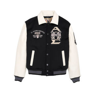 Vestes universitaires sur mesure Fabrication OEM de matériaux en mélange de laine et similicuir Design élégant pour streetwear ou uniformes - Product Image 1