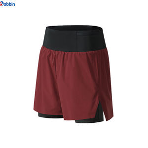 Shorts pour hommes personnalisés à double couche avec poche, shorts de sport confortables, shorts de course, shorts d'entraînement, élastiques, respirants, pour la remise en forme - Product Image 4