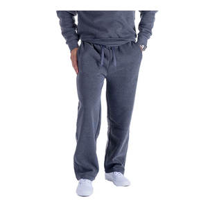 Pantalon de jogging évasé lavé personnalisé pour hommes avec patchwork ceinture élastique pantalon de survêtement empilé décontracté en éponge française OEM en gros - Product Image 1