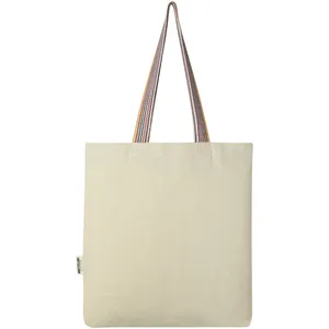 Sac fourre-tout en coton recyclé arc-en-ciel, promotionnel et durable - Product Image 6