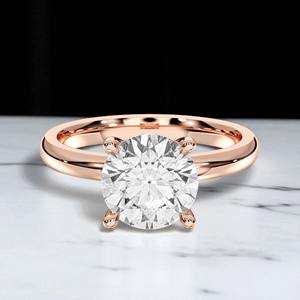 2.48 Carat E-F/VVS-VS Moissanite Round Shape Engagement <b>Ring</b> Solid Gold Prong <b>Set</b> Solitaire <b>for</b> <b>Women</b> - Product Image 3