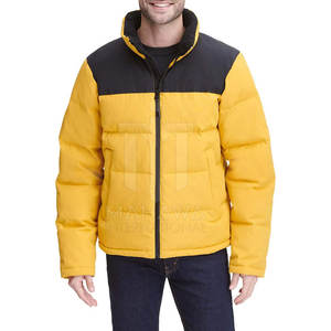 Veste d'hiver à col montant pour hommes, vêtements d'extérieur de différentes couleurs avec logo avant en polyester - Product Image 1