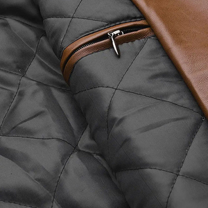 Vente en gros de blousons en cuir de haute qualité pour hommes Service OEM Vêtements d'hiver d'extérieur Blousons en cuir pour hommes OEM ODM - Product Image 6