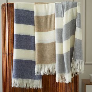 Plaid en polyester uni tissé 100 % polyester avec pompons pour canapé, vente chaude - Product Image 2