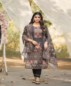 Long Salwar Kameez elegante diseño árabe para mujer Eid Party Wear bordado indio Formal Boutique cosido traje de algodón. - Product Image 2