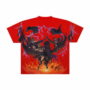 Camiseta personalizada con estampado gráfico para hombre, camiseta con diseño de fuego y rayos de Pegasus, guerrero de fantasía, color marrón - Product Image 3