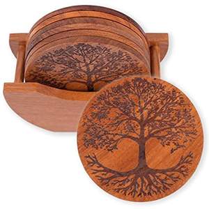 CRAFT ZONE EXPORT-Posavasos redondo de madera natural hecho a mano con acabado pulido suave para decoración del hogar a un precio asequible - Product Image 3