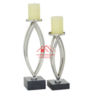 Centres de table nouveauté métal aluminium T support de lumière argent fini aluminium coulé bougeoirs pour le dîner - Product Image 4