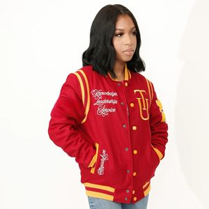 Chaqueta Universitaria Unisex de Invierno, Transpirable, de Punto, de Poliéster/Algodón, con el Logotipo de la Mascota Dorada de la Universidad de Tuskegee, Estilo Universitario - Product Image 4