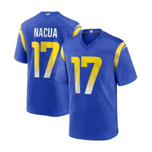 Maillot de football américain personnalisé de haute qualité broderie sergé col en V à manches courtes respirant et grande taille pour la saison estivale - Product Image 1