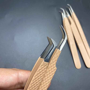 แหนบต่อขนตาแบบด้ามจับเพชรติดฉลากแบบส่วนตัวพร้อมปลายไฟเบอร์ทำจากสแตนเลสแบบญี่ปุ่น - Product Image 2