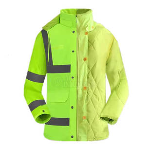 เสื้อแจ็คเก็ตฤดูหนาวแบบมีฮู้ด ขายดี ลดราคาพิเศษ มองเห็นได้ชัดเจน เหมาะสำหรับงานก่อสร้าง งานรักษาความปลอดภัย สะท้อนแสง พร้อมโลโก้ด้านหน้า - Product Image 2