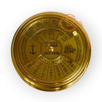 Décor de bureau nautique en bois fabriqué à la main poche transportant boîte-cadeau calendrier boussole gravé cadran solaire outil de Navigation pointeur
