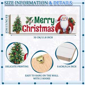 New Christmas <b>Wall</b> <b>Hanging</b> 4-Piece Wooden Modern Style Handcrafted Customizable Color & Size Indoor/Outdoor <b>Decoration</b> - Product Image 2