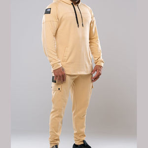 Haute qualité tendance hommes survêtement coton mélangé salon taille élastique sweat Style décontracté personnalisé Streetwear vêtements de sport foncé - Product Image 3