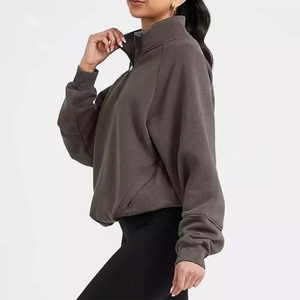 Sweatshirts pour femmes à manches longues, sweatshirts oversize pour femmes, col rond, 100% coton, saison hivernale, polaire oversize - Product Image 3