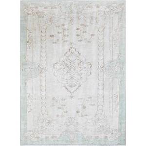 พรมขนสัตว์ถักมือสีงาช้างวินเทจ รุ่น Pae-610 สำหรับห้องนั่งเล่นและทางเดิน ลายสี่เหลี่ยมผืนผ้าแบบนามธรรม สำหรับตกแต่งบ้าน - Product Image 1