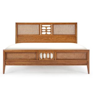 Marco de cama de madera Suar de caoba de teca, muebles de cama minimalistas modernos duraderos de madera de Color Natural para Hotel o Villa 040216 - Product Image 3