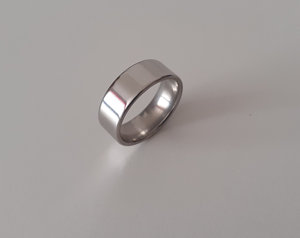 Bague d'anniversaire de mariage plate en acier inoxydable 316L pour hommes et femmes en argent poli Produit de bricolage personnalisable avec support OEM - Product Image 4