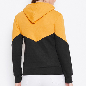 Women's Color Blocking Hooded Zipper Tracksuit <b>Jacket</b> Side Pockets Casual Winter Wear Full Sleeve Regular Fit 100% Cotton - Product Image 3