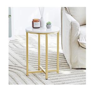 Luxury Side Table Gold Metal Round Shape Luxury Natural Marble Stone Set of 2tside Table <b>Corner</b> Table at Wholesale Price - Product Image 3