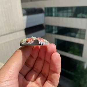 Colgante de pizza de Hip Hop de plata esterlina S925 personalizado con diamantes VVS de corte brillante redondo y moissanita - Product Image 2