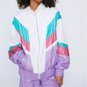 Chaqueta cortavientos de manga completa y pantalón largo con cremallera elegante en lila-Personalizar colores, precios al por mayor, proveedor a granel - Product Image 6