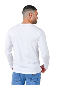 OEM Crew Neck Heavy Cotton <b>TShirt</b> Blank Drop Shoulder Plain Oversized <b>Long</b> Sleeve T Shirt for Men - Product Image 4