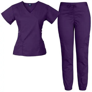 Moda Hospital Poliéster Rayón Spandex Jogger Mujeres Scrub Sets Uniformes quirúrgicos Custom Scrub Uniform Sets Enfermera Care Set - Product Image 3