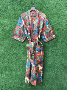 Long Kimono imprimé fleuri doux et confortable vêtements de nuit coton Robe de bain Robe d'été Kimono de mariée - Product Image 2